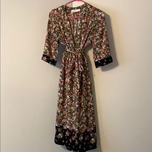 Zara floral wrap dress